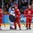 HELSINKI, FINLAND - DECEMBER 26: Finland's Patrik Laine #29 and Danil Bokun #24 of Belarus have words while Artemi Chernikov #19 and Ilya Bobko #18 look on during preliminary round action at the 2016 IIHF World Junior Championship. (Photo by Andre Ringuette/HHOF-IIHF Images)


